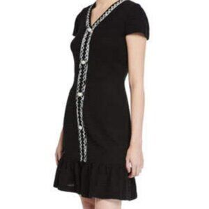 Karl Lagerfeld Black Tweed Sheath Dress - Size US 4